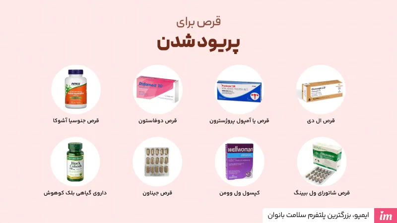 اسم قرص برای پریود شدن فوری