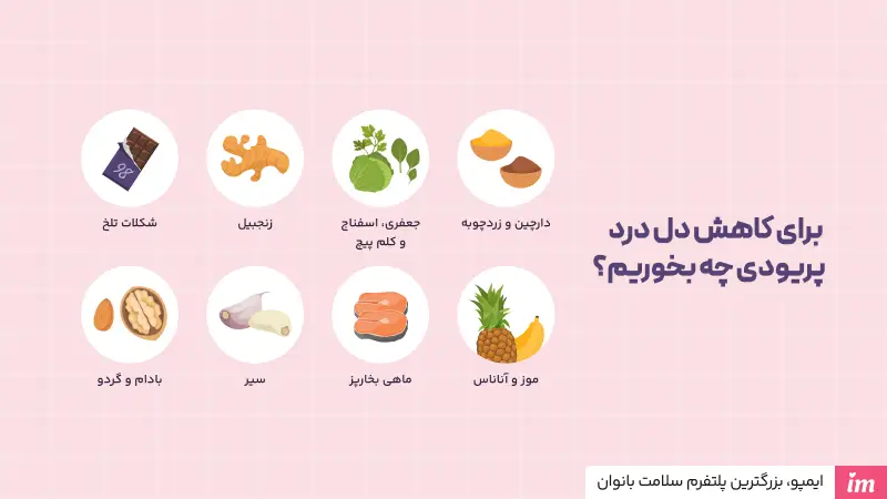 برای کاهش دل درد پریودی چه بخوریم؟