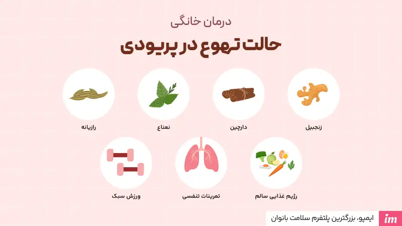 درمان‌های خانگی حالت تهوع در پریودی
