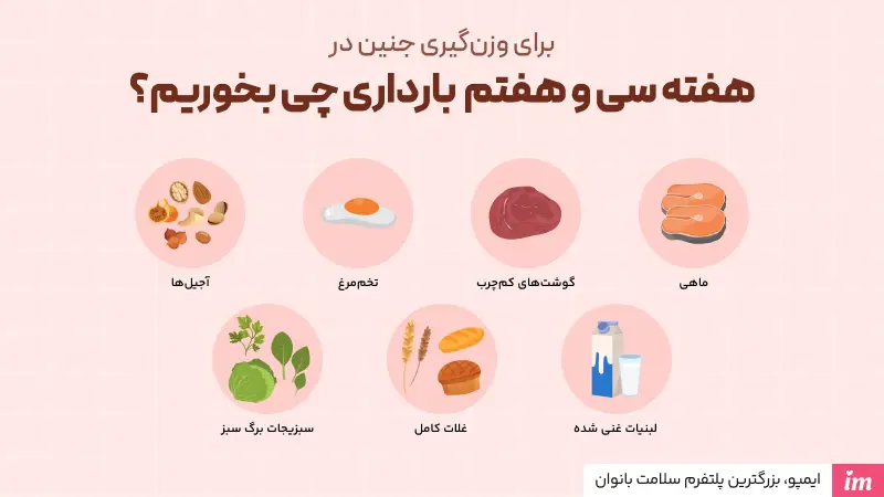 برای وزن‌گیری جنین در هفته 37 بارداری چی بخوریم؟