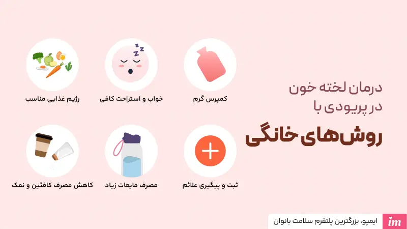 درمان لخته خون در پریودی با روشهای خانگی