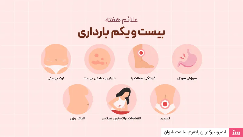 علائم مادر در هفته بیست و یکم بارداری