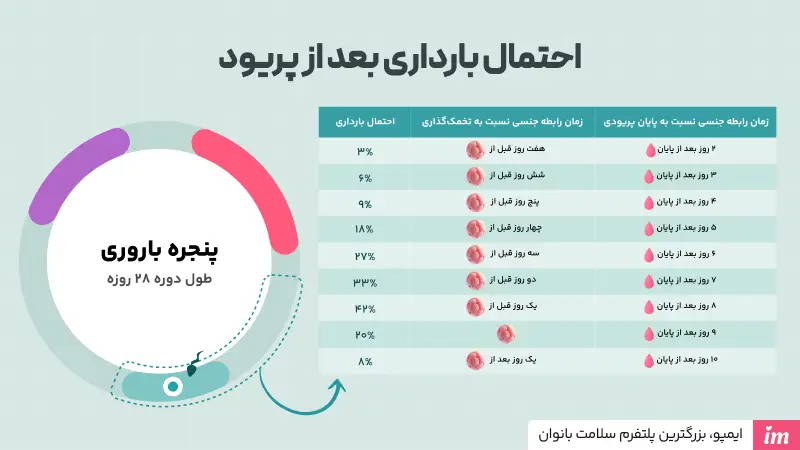 چند روز بعد از پریود احتمال بارداری وجود دارید؟