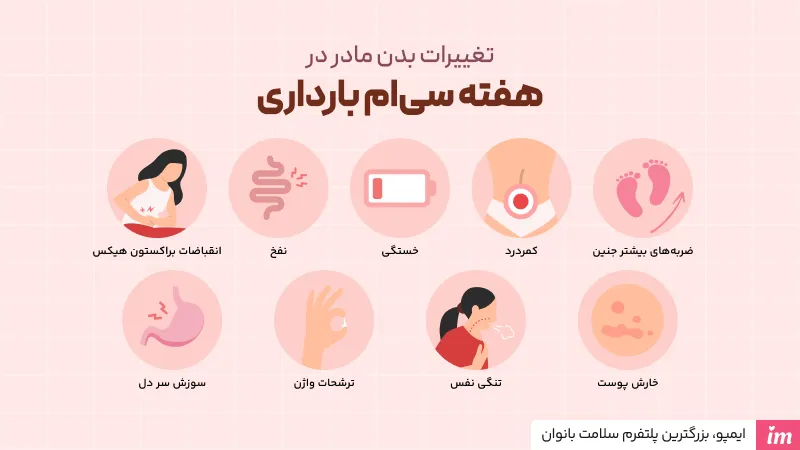 علائم مادر در هفته سی بارداری
