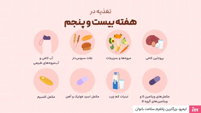 در هفته بیست و پنجم بارداری چی بخوریم؟
