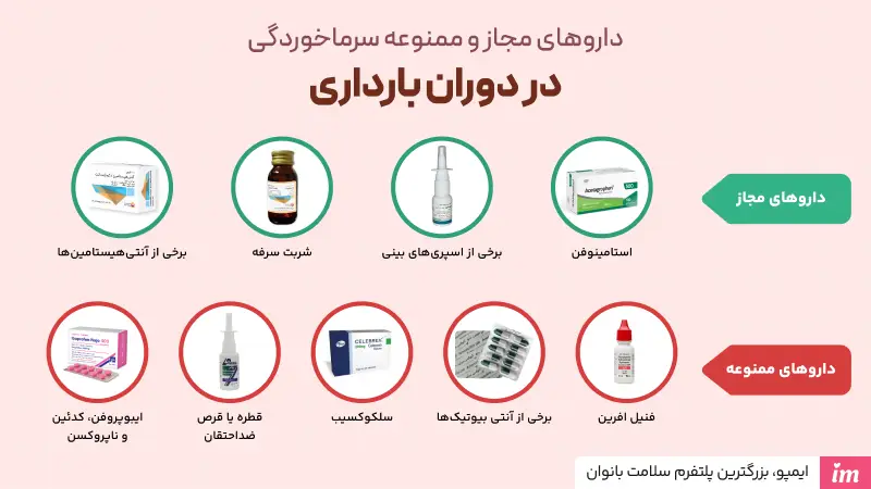 داروهای مجاز سرماخوردگی در بارداری
