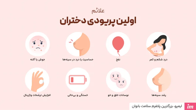 علائم پریودی دختر 11 ساله