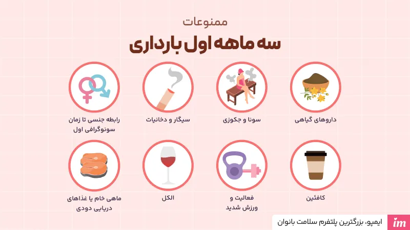 ممنوعات سه ماهه اول بارداری