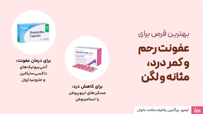 بهترین قرص برای عفونت رحم، کمردرد، مثانه و لگن