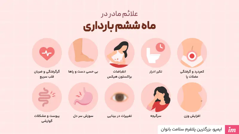 علائم مادر در ماه ششم در ماه ششم بارداری