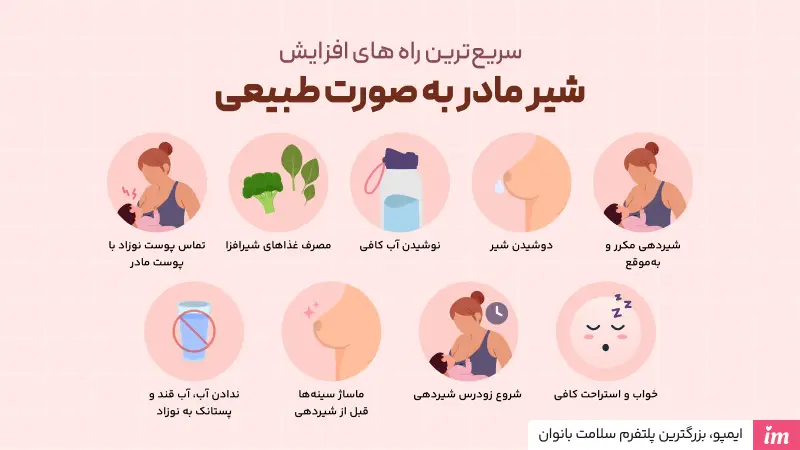 راه‌های سریع افزایش شیر مادر به صورت طبیعی چیست؟